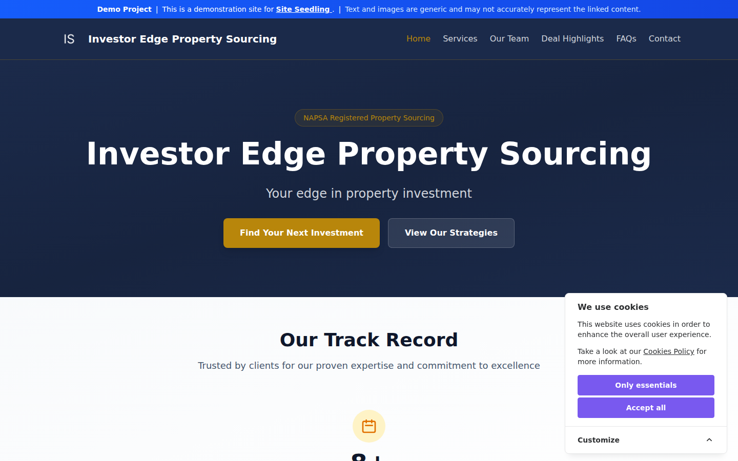 Preview of Property Investor theme for Property-sourcers